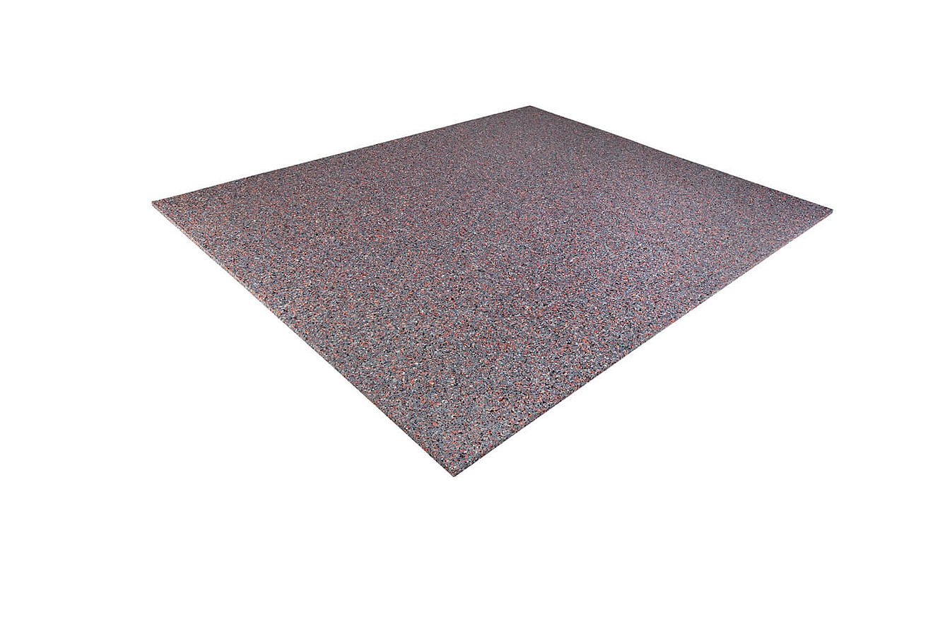 Square grey fire-resistant protection tile “REGUPOL solar solid fire” on a white background.